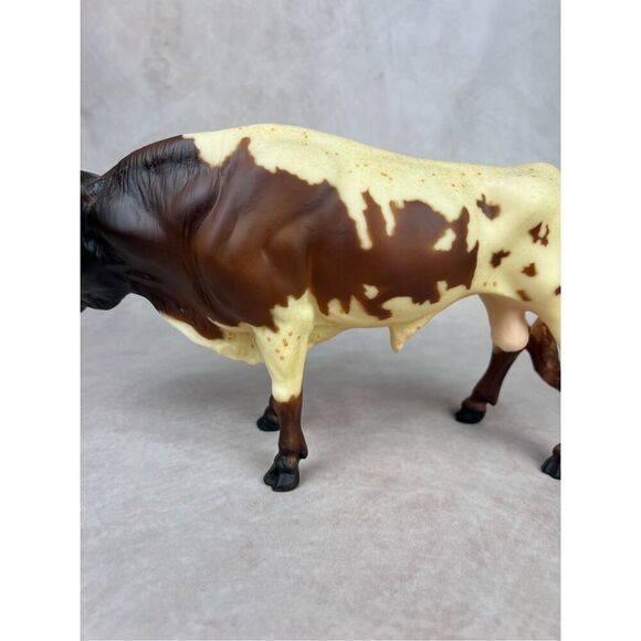 Vintage Breyer Chestnut Pinto Longhorn Bull - Picture 8 of 13
